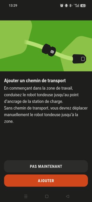 appli automower connect ajouter un chemin de transport