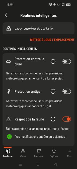 appli automower connect navigation routines intelligentes