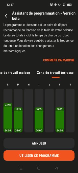appli automower connect assistant de programmation