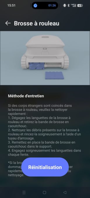 appli beatbot entretien brosse à rouleau