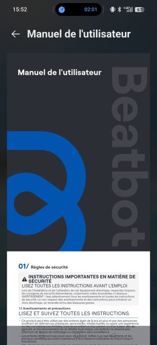 appli beatbot manuel digitalisé