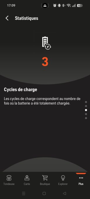 appli automower connect statistiques cycles de charge