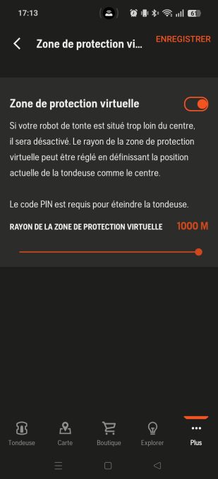 appli automower connect changer zone de protection virtuelle