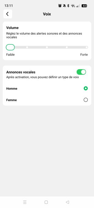 appli mammotion réglages voix