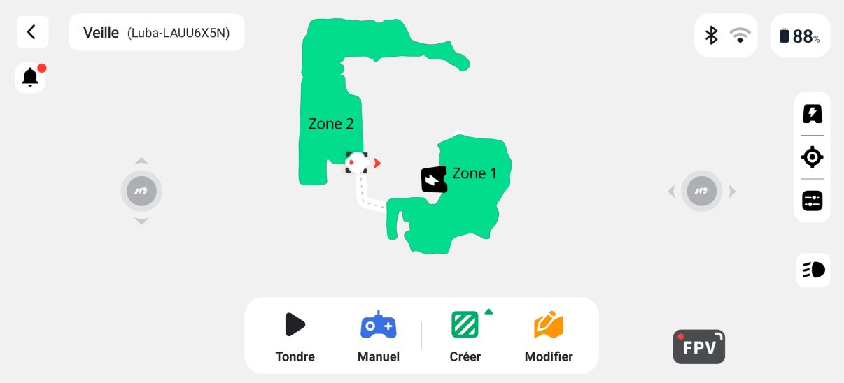 appli mammotion cartographie édition