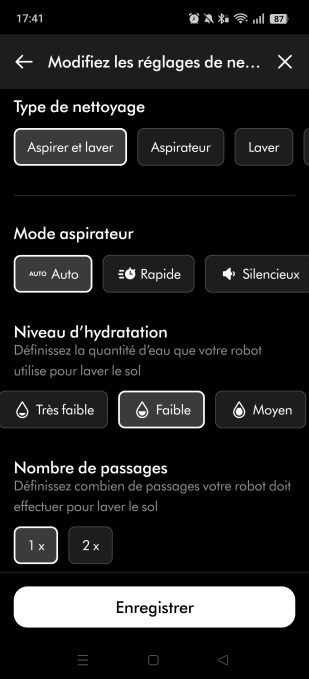 appli mydyson réglages