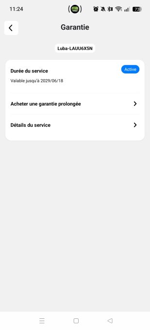 appli mammotion garantie