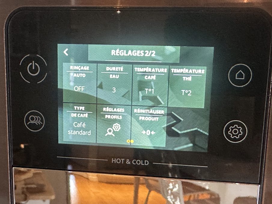 reglages machine Krups Intuition Experience Hot&Cold - page 2