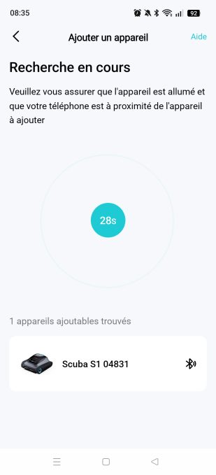 appli aiper ajout appareil