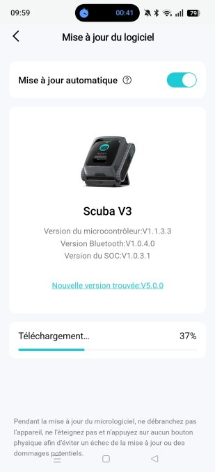 appli aiper mise à jour OTA téléchargement