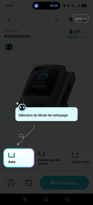 appli aiper sélection nettoyage auto