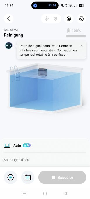 appli aiper déconnecté