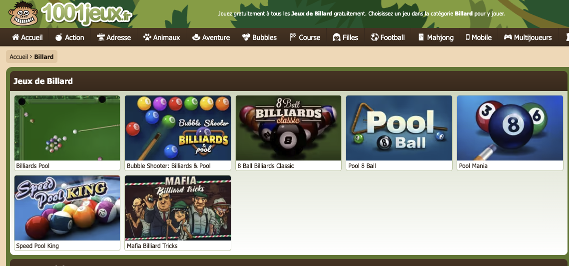 jeux de billards en ligne sur pc et mobile
