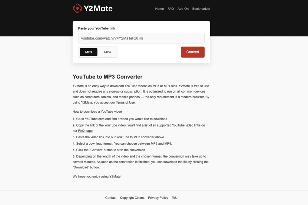 telechargeur de video youtube y2mate