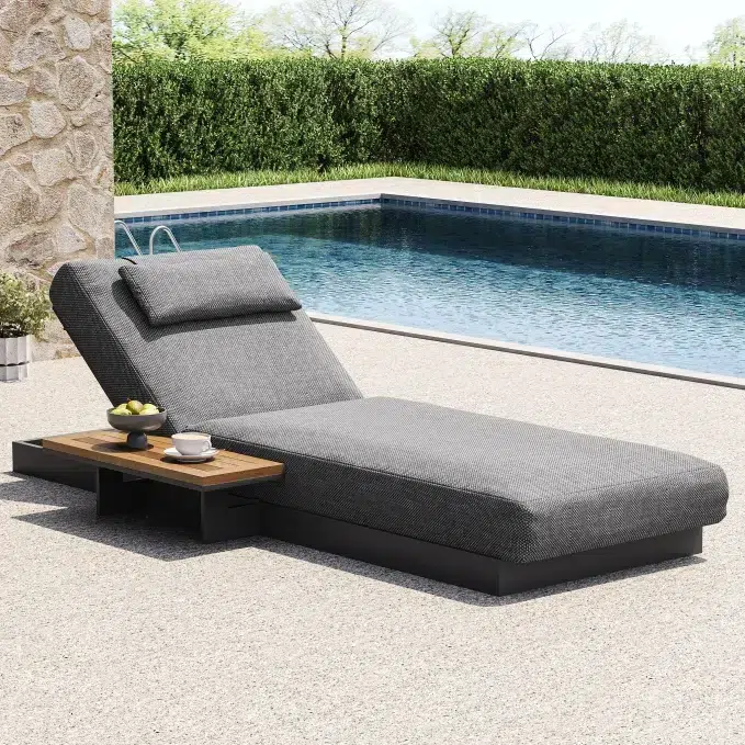 transat de jardin en aluminium Homary Tevara gris