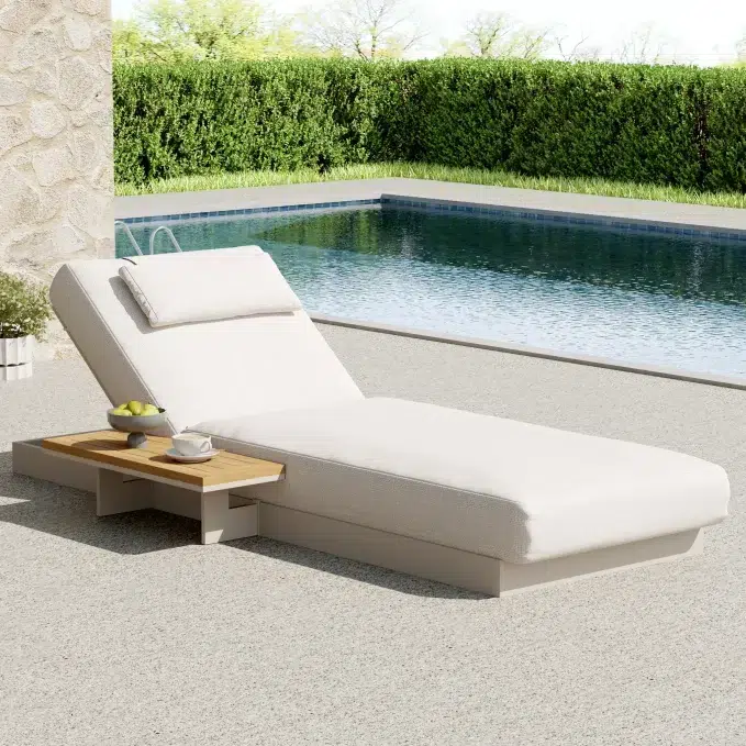 transat de jardin en aluminium Homary Tevara sable