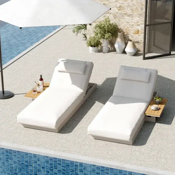 chaise longue jardin en aluminium Homary Tevara