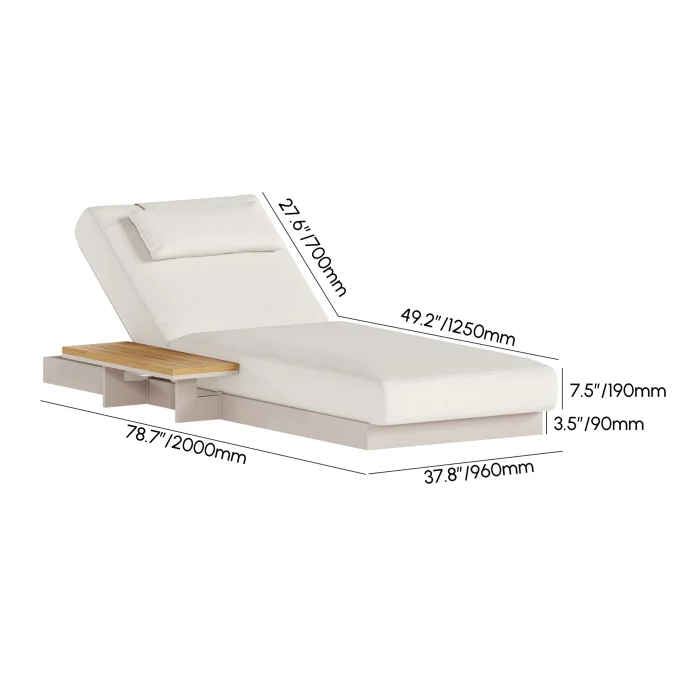 dimensions transat de jardin en aluminium Homary Tevara