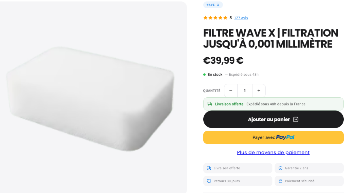 Filtre supplémentaire Wave X