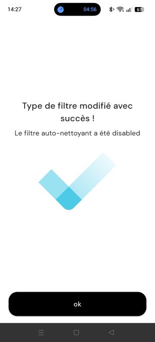 appli maytronics filtre changé