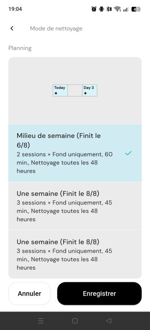 appli maytronics programmation de cycle