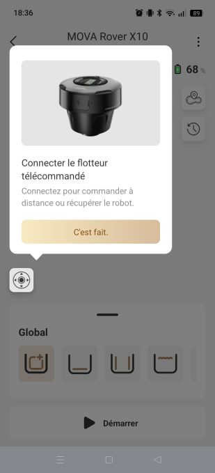 MOVAhome connecter flotteur