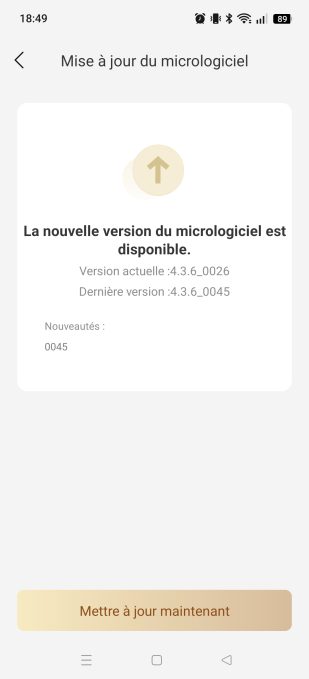 MOVAhome mise à jour