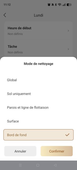MOVAhome programmation mode de nettoyage