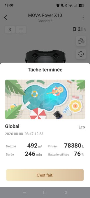 MOVAhome tâche terminée
