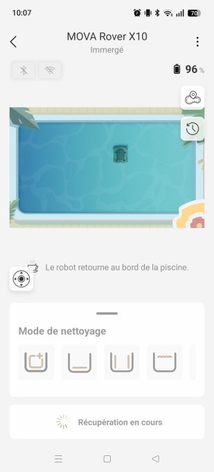 MOVAhome robot qui retourne au bord
