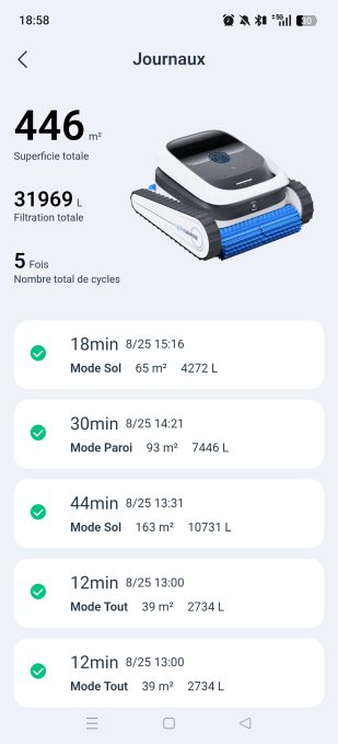 appli Ecovacs Home journaux