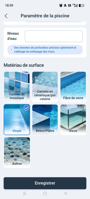 appli Ecovacs Home paramètres de la piscine 3