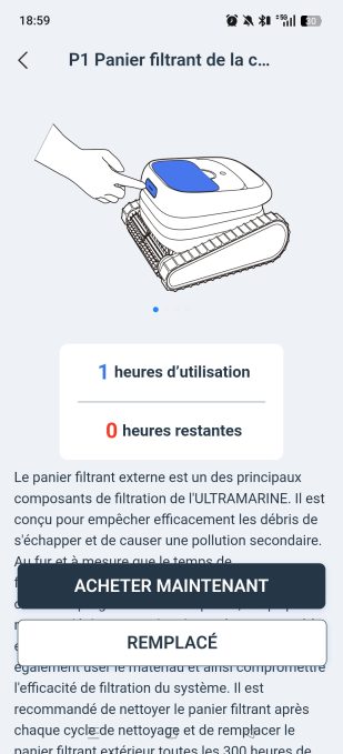 appli Ecovacs Home usure des consommables