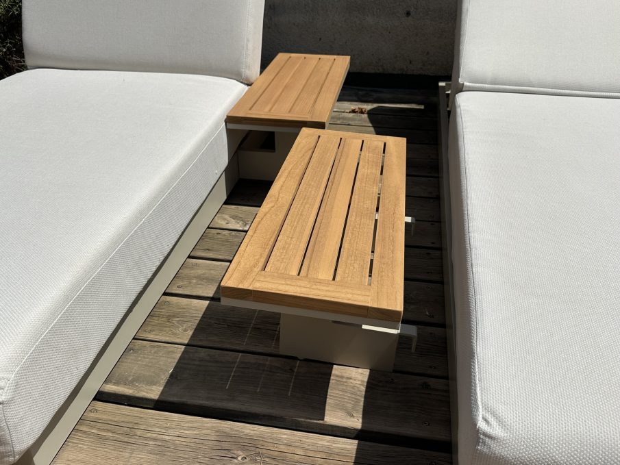 tablette en teck Homary Tevara pour chaise longue