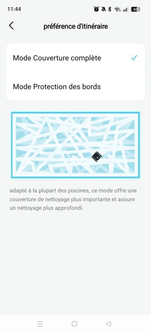 Appli Aiper mode couverture complète