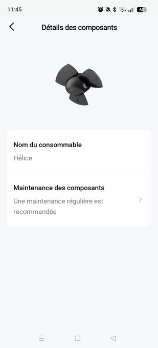 Appli Aiper détails des composants