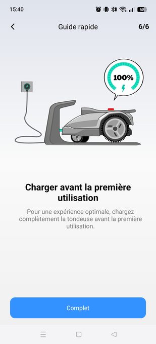 appli terramow charger avant première utilisation
