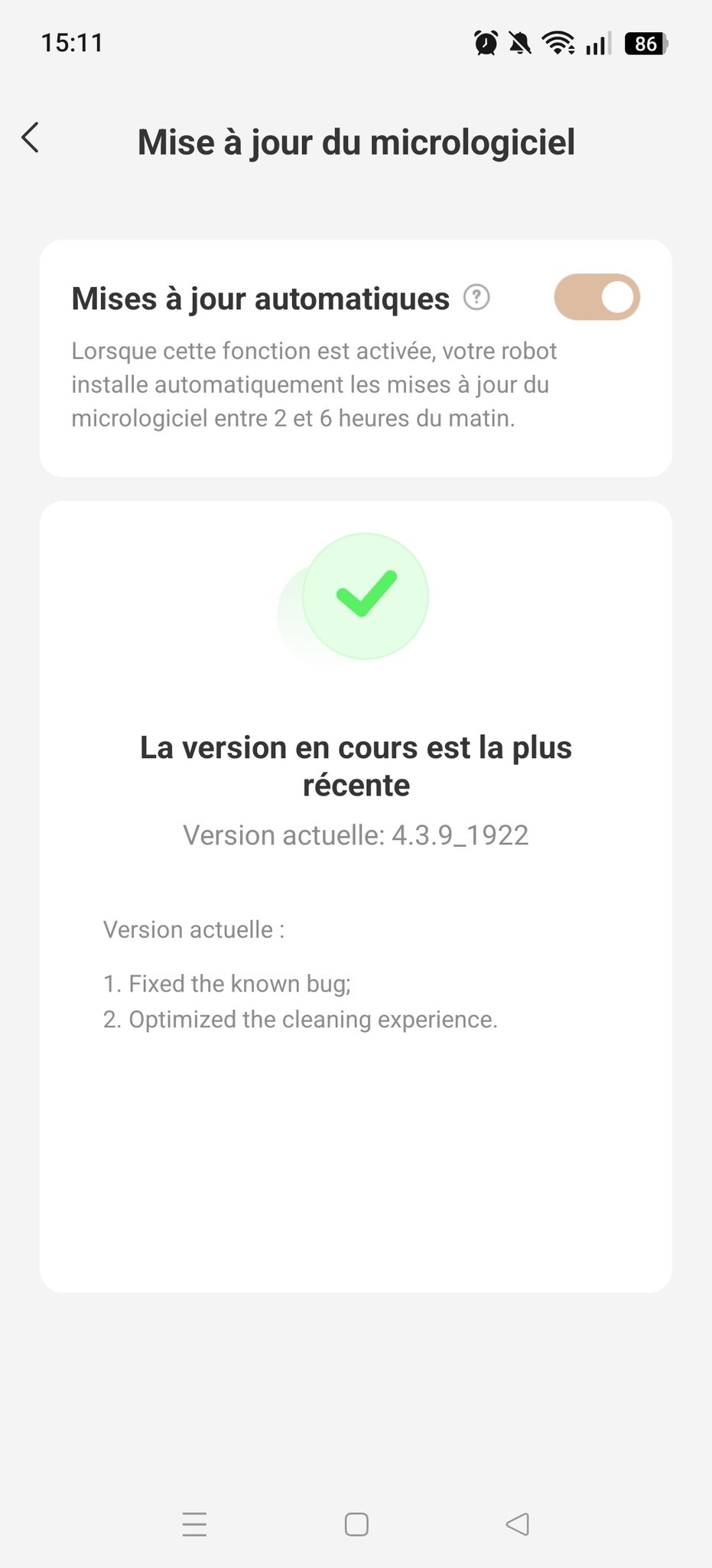 appli MOVAhome mise à jour