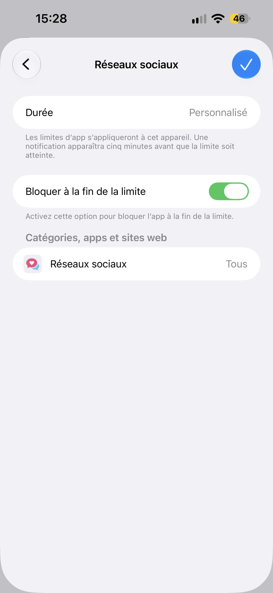 Capture d'écran Temps d'arrêt 2