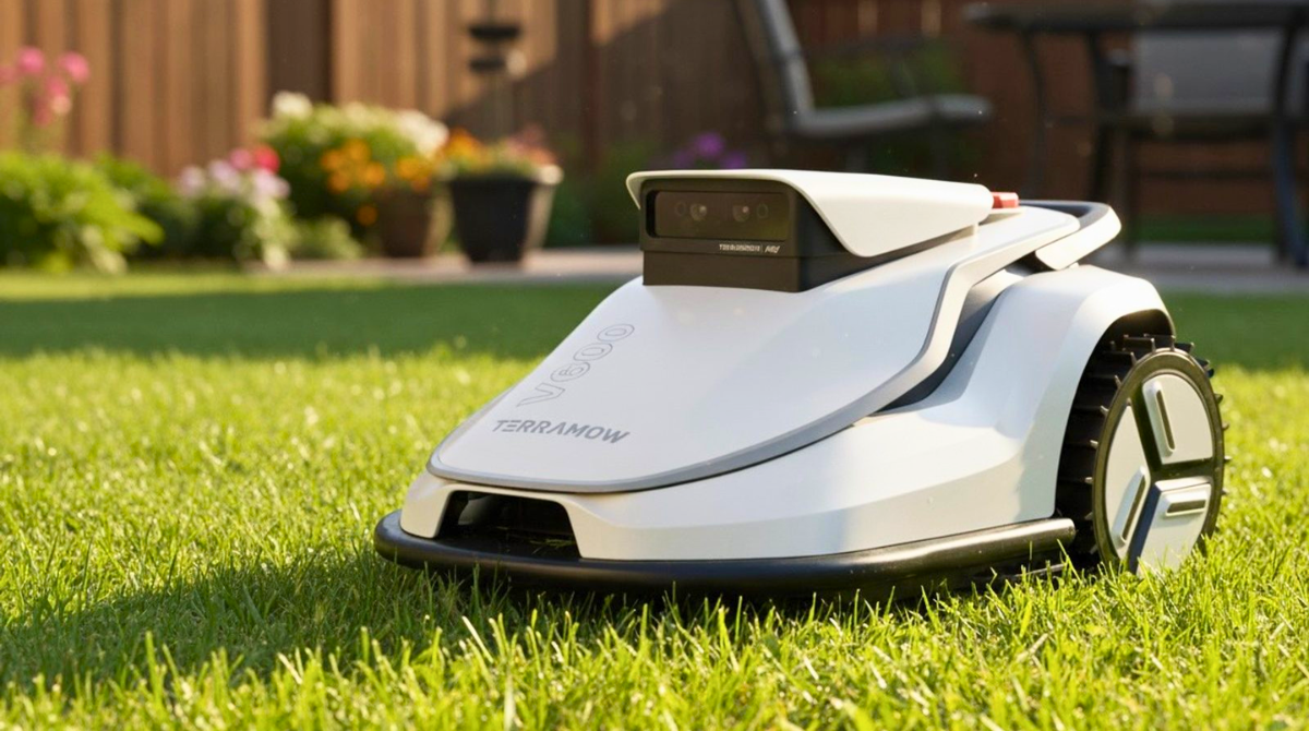 TerraMow V600 sur une pelouse