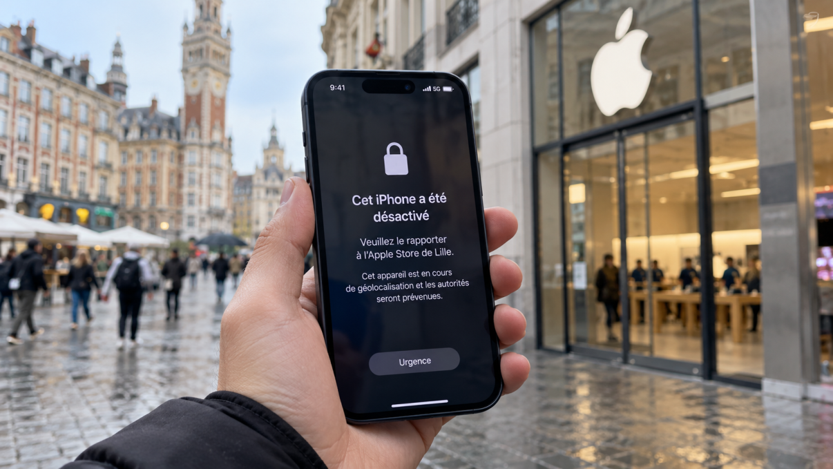 iPhone désactivé devant l’Apple Store de Lille
