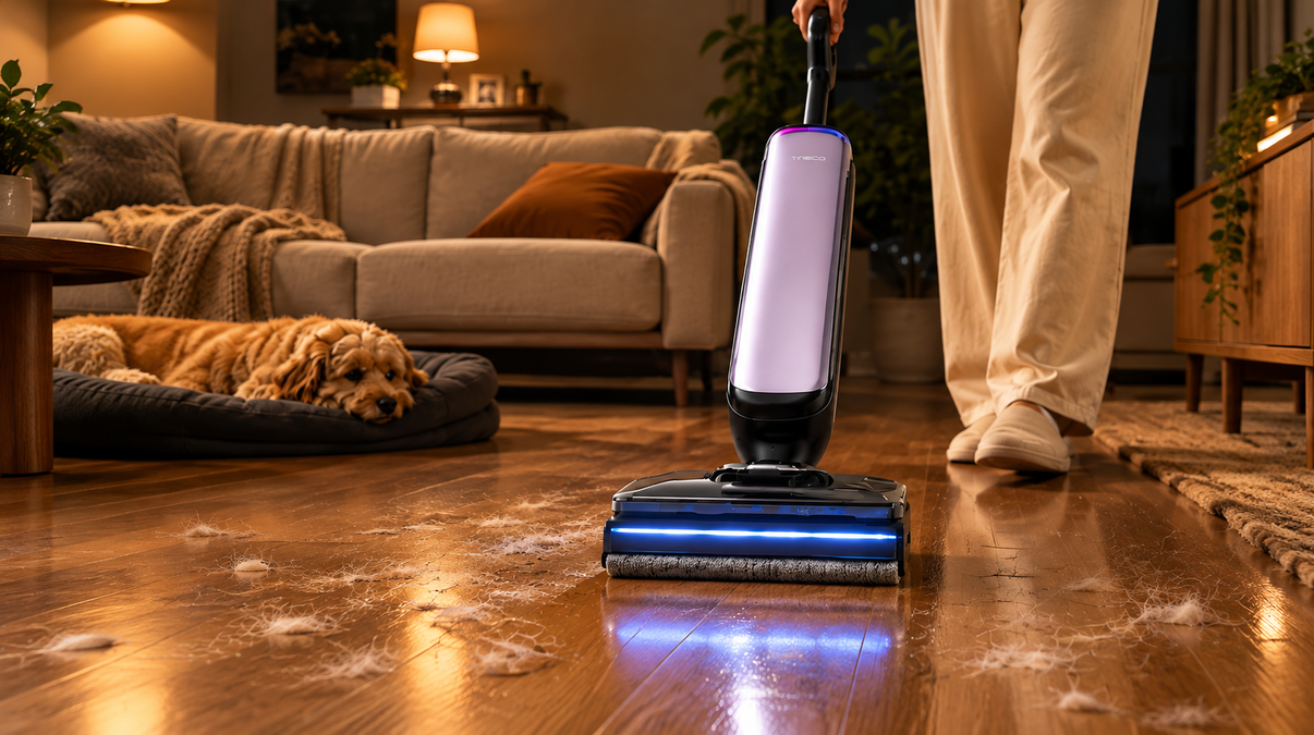 Nettoyage chaleureux au cœur du salon