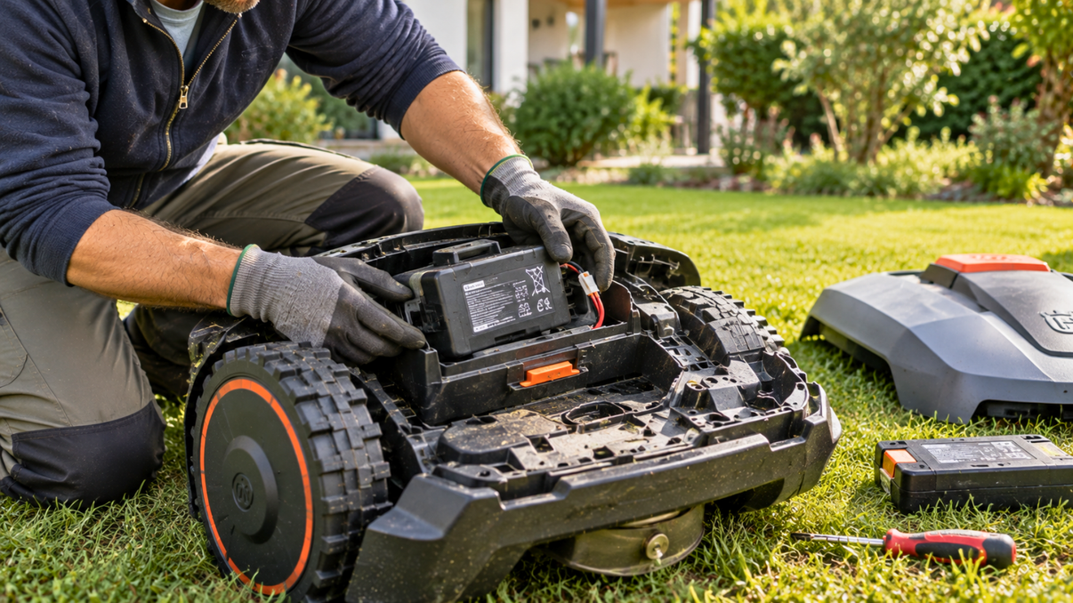 robot-tondeuses changement de batterie