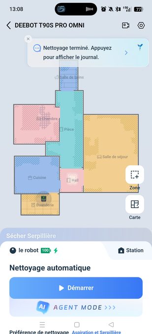 appli ecovacs page raccourcis
