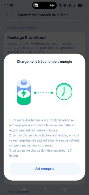 appli ecovacs chargement à économie d'énergie
